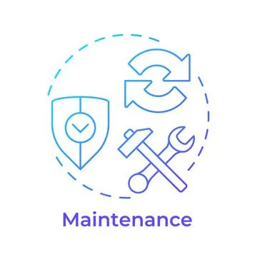 Maintenance blue gradient concept icon 스톡 일러스트