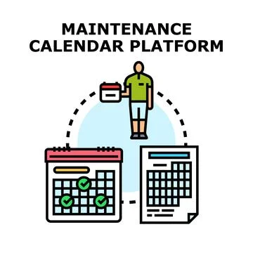 Maintenance calendar platform for planning and scheduling tasks 库存插图