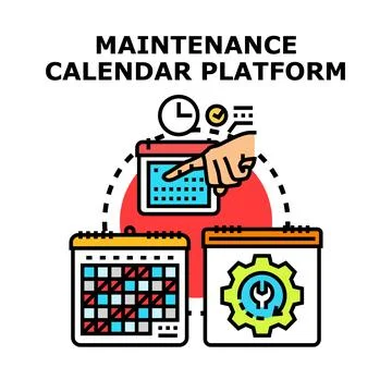 Maintenance calendar platform for scheduling service tasks Illustrazione stock