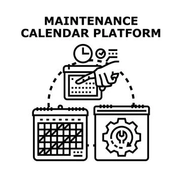 Maintenance calendar platform for scheduling service tasks Illustration