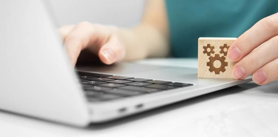 Maintenance computer concept. Support, IT service help and FAQ. Repair servic Stock Photos