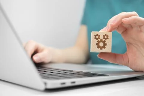 Maintenance computer concept. Support, IT service help and FAQ. Repair servic Stock Photos