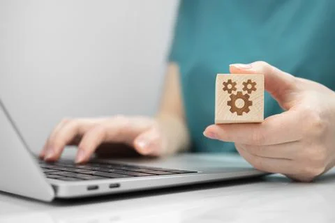 Maintenance computer concept. Support, IT service help and FAQ. Repair servic Stock Photos