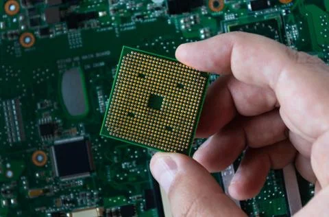 Maintenance computer cpu hardware upgrade of motherboard component Stock Photos