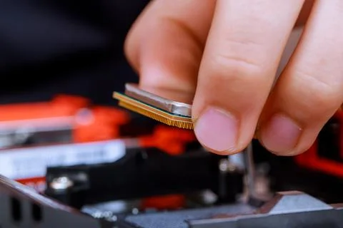 Maintenance computer with installed a processor 스톡 사진