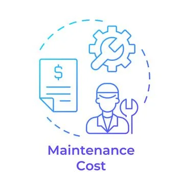 Maintenance cost blue gradient concept icon Stock Illustration