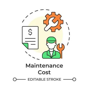 Maintenance cost multi color concept icon Stock Illustration