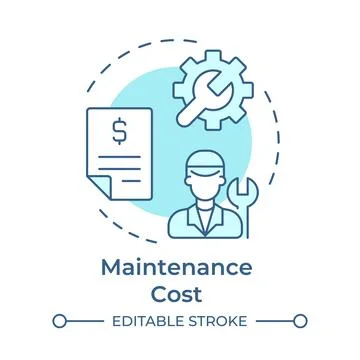 Maintenance cost soft blue concept icon Stock Illustration