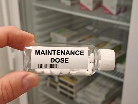 MAINTENANCE DOSE medication dosing topic for dose selection administration and 库存照片