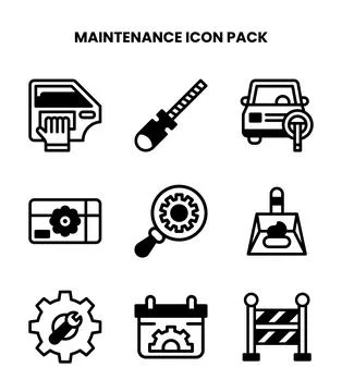 Maintenance DuoTone Collection Icons Pack Stock Illustration