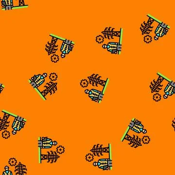 Maintenance electric grid vector seamless pattern Illustrazione stock
