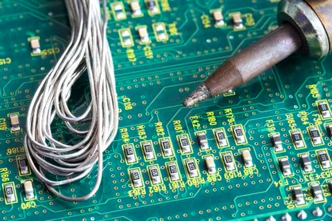 Maintenance of electronic circuit Stock Photos