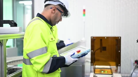 Maintenance engineers team working with robot maintenance 스톡 동영상 241519989