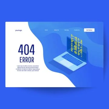Maintenance Error Landing Page Template File not found icon. Page with 404 Er Stock Illustration