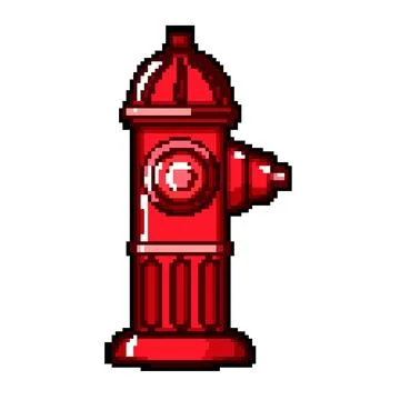 Maintenance fire hydrant pixel art vector illustration Stock Illustration