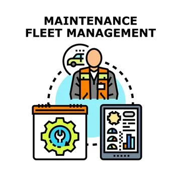 Maintenance fleet management planning and service concept Stock Illustration