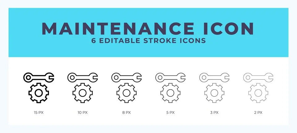 Maintenance icon. Editable stroke line icon vector illustration. Stock Illustration
