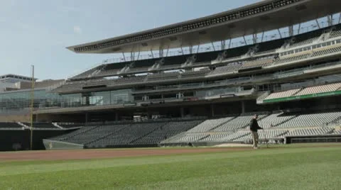 Maintenance on Infield of Baseball Stadium Stock Footage 10569113