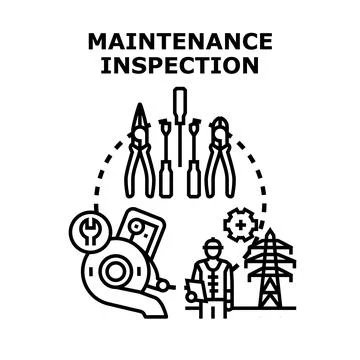 Maintenance inspection concept for technical safety engineering 库存插图