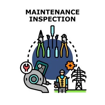 Maintenance inspection concept for technical safety engineering Stock Illustration