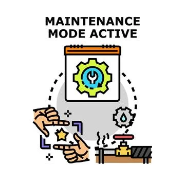 Maintenance mode active performing system repair and service Stock Illustration