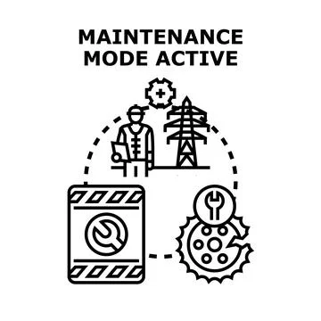 Maintenance mode active for system repair and service Stock Illustration