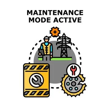 Maintenance mode active for system repair and service Stock Illustration