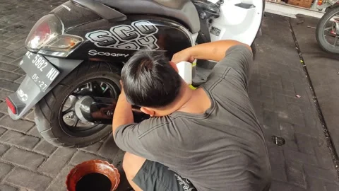 Maintenance motorcycle Stock Footage 249062156