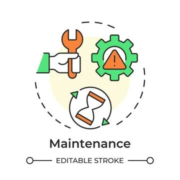 Maintenance multi color concept icon Stock Illustration
