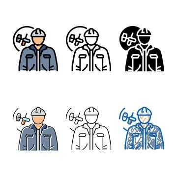 Maintenance multipack technician repair worker color icon vector Stock Illustration