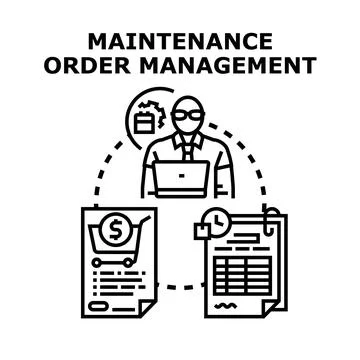 Maintenance order management system process Illustrazione stock