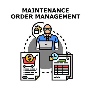 Maintenance order management system process Stock Illustration