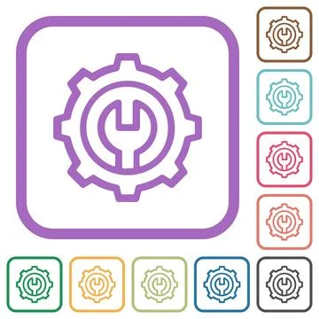 Maintenance outline simple icons Stock Illustration