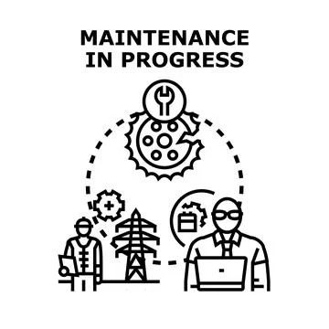 Maintenance in progress concept illustrating system repair Stock Illustration