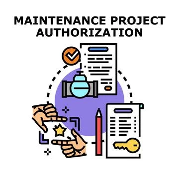 Maintenance project authorization planning and approval process Stock Illustration