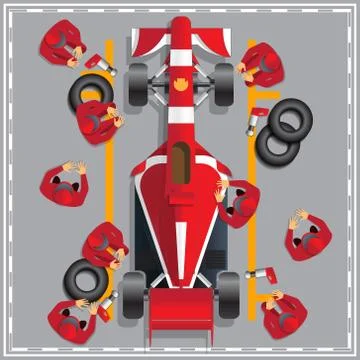 Maintenance of a racing car. Stock Illustration