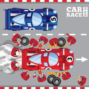 Maintenance of a racing car. Stock Illustration