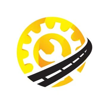 Maintenance road construction logo design creative sign concept design templa Stock Illustration