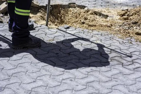 Maintenance of road pavement Stock Photos