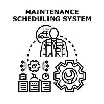 Maintenance scheduling system managing industrial and vehicle repair 库存插图