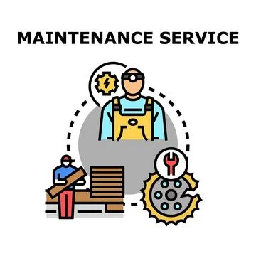 Maintenance service engineering offering repairing work concept Stock Illustration