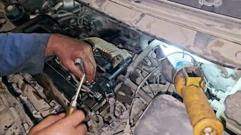 Maintenance, service, repair of car engine Stock Footage 274398917