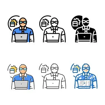 Maintenance set planner repair worker color icon vector Ilustración de archivo