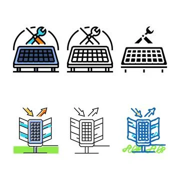 Maintenance solar panel color icon looks vector Ilustración de archivo