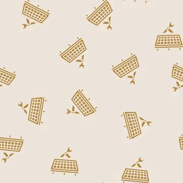 Maintenance solar panel glyph seamless pattern Ilustración de archivo
