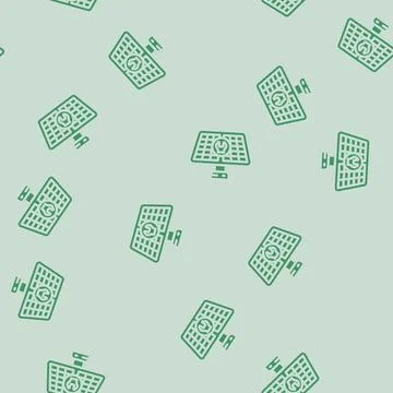 Maintenance solar panel glyph vector seamless pattern 스톡 일러스트