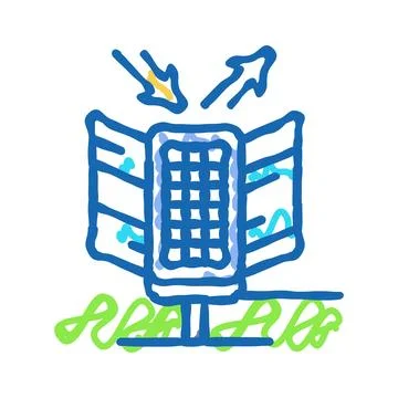 Maintenance solar panel icon doodle illustration Ilustración de archivo