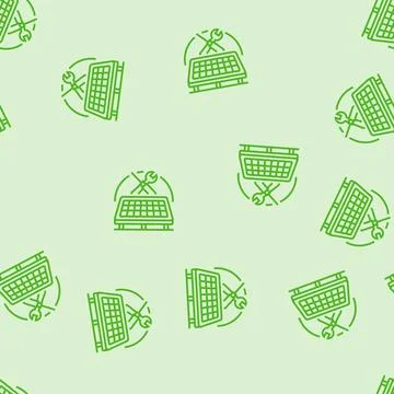 Maintenance solar panel line seamless pattern 스톡 일러스트