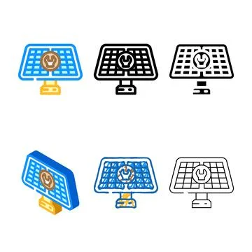 Maintenance solar panel series color icon vector Ilustración de archivo