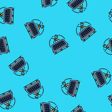 Maintenance solar panel vector seamless pattern 스톡 일러스트